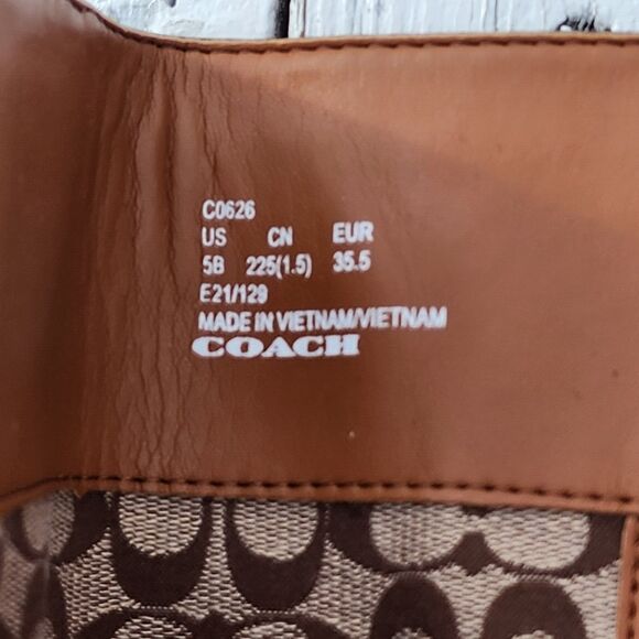 Coach Women's Walnut Farrah Leather Riding Boots Sz 5 Eu 35.5 - Picture 12 of 13